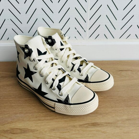 ⭐Converse Chuck Taylor Large Stars Hi Sz 8.5 Women Shoes Sneakers Ivory A09898F - Picture 2 of 9